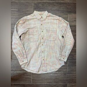 The Territory Ahead Men's Plaid Shirt - Cream and Pink